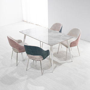 가구쇼 로사 4인용 포세린 세라믹 식탁세트, 1400 양면세라믹 식탁 + #20 패브릭 의자